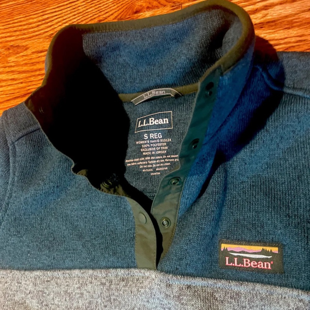 L.L. Bean Teal Hiking Women’s Hiking Fleece Half Zip Pullover  Size S